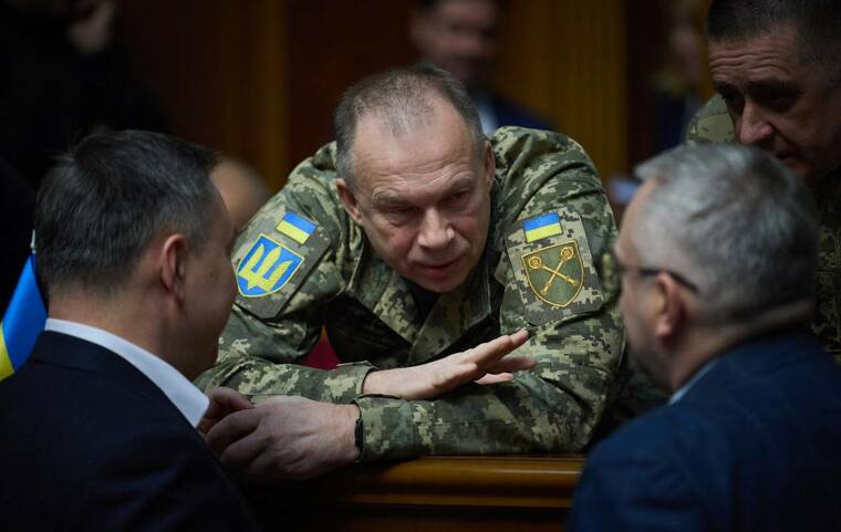 UKRAINIAN PRESIDENTIAL PRESS SERVICE/HANDOUT VIA REUTERS
                                Commander in Chief of the Ukrainian Armed Forces Colonel General Oleksandr Syrskyi speaks with lawmakers during a parliament session in Kyiv, Ukraine, on Nov. 19. Ukraine used U.S. ATACMS missiles to strike Russian territory today, taking advantage of newly granted permission from the outgoing administration of President Joe Biden on the war’s 1,000th day.