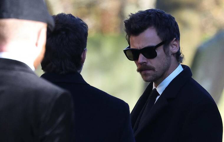 Harry Styles departs after the funeral of former One Direction singer Liam Payne at St. Mary's Church in Amersham, near London, Britain, November 20, 2024. REUTERS/Toby Melville