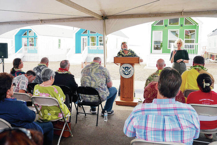 FEDERAL EMERGENCY MANAGEMENT AGENCY
                                Maui Council member Tamara Paltin spoke during the blessing ceremony.