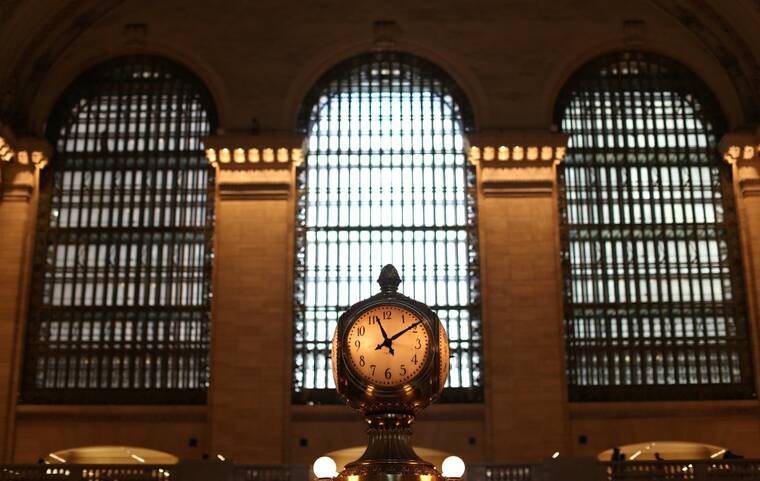 REUTERS/MIKE SEGAR/FILE PHOTO
                                The Grand Central Terminal Clock is pictured in the Main Concourse inside the Grand Central Terminal train station, in Manhattan, in May 2021. President-elect Donald Trump said today the Republican Party “will use its best efforts” to end daylight saving time, which he called “inconvenient, and very costly to our Nation.”