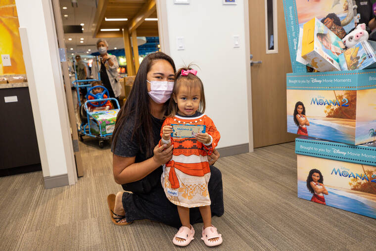 COURTESY KAPI‘OLANI MEDICAL CENTER
                                Young patients at Kapi‘olani Medical Center for Women & Children enjoyed a screening of “Moana 2.”