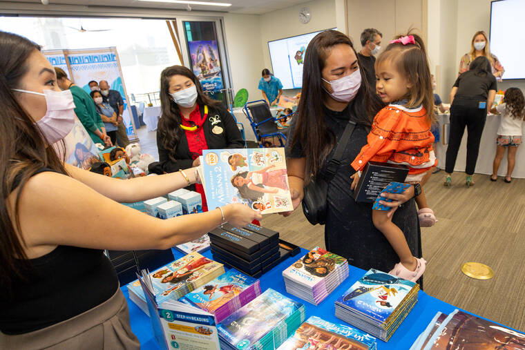 COURTESY KAPI‘OLANI MEDICAL CENTER
                                Young patients at Kapi‘olani Medical Center for Women & Children enjoyed a screening of “Moana 2.”